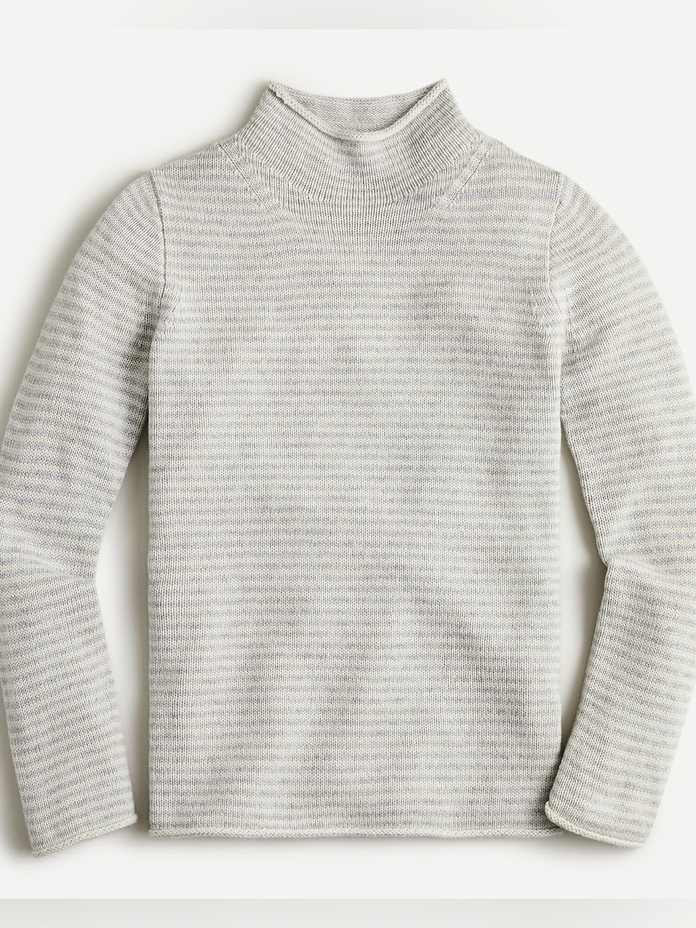 J Crew Wool-cashmere rollneck sweater in microstripe Size XS Fall Casual Preppy